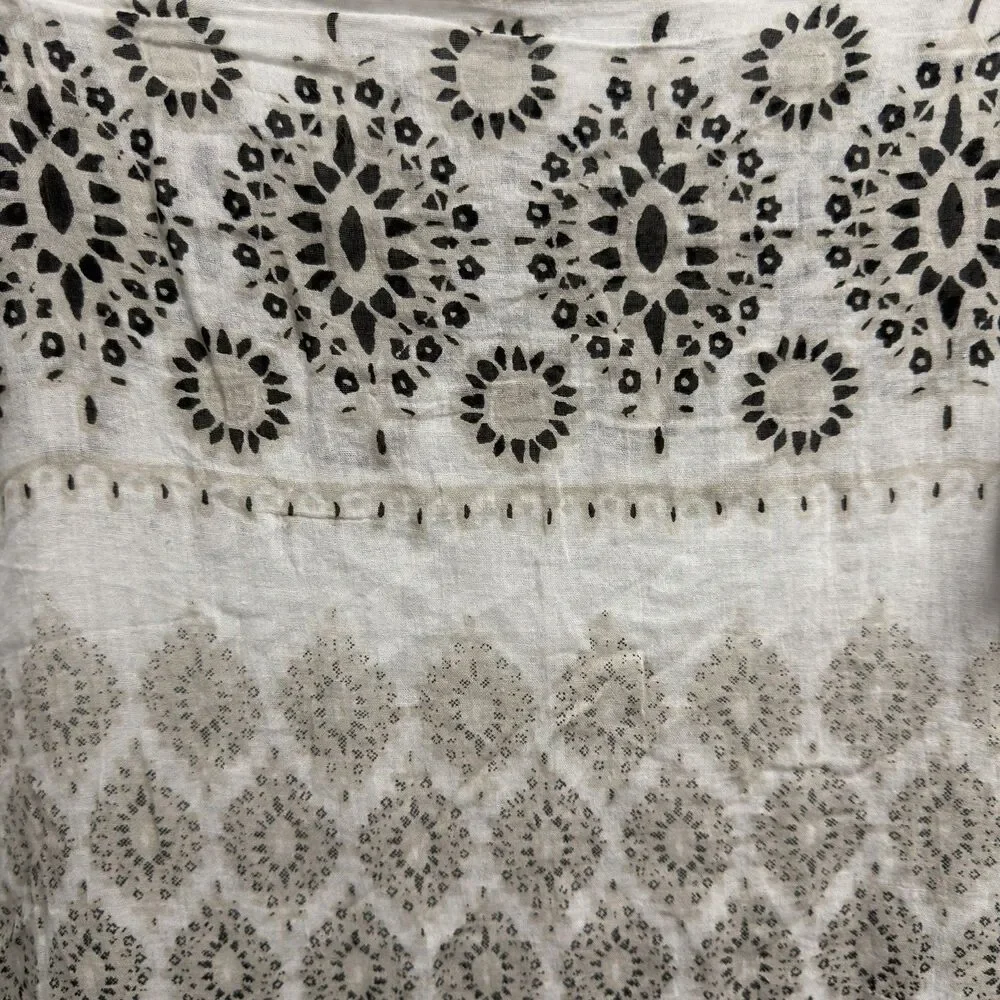 Hat Attack Ivory Diamond Print Scarf New Boho Beach Sarong Wrap Pool Resort wear